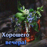 Атмосферная гиф-открытка с цветочками Хорошего вечера