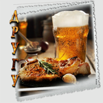 Атмосферная открытка с пивом и мясом Другу