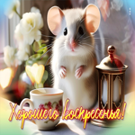 Динамичная гиф-открытка с мышкой Хорошего воскресенья