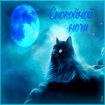 Эмоциональная гиф-открытка с котом Спокойной ночи