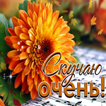 Гармоничная осенняя гиф-открытка Скучаю очень