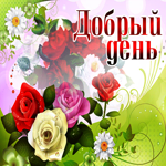 Красочная открытка добрый день с цветами