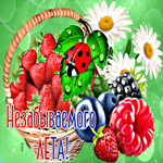 Postcard красочная открытка с ягодами незабываемого лета!