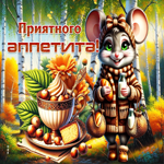 Ласковая и теплая осенняя гифка Приятного аппетита