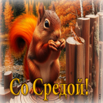 Мечтательная осенняя гиф-открытка Со средой