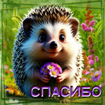 Милая летняя гиф-открытка Спасибо