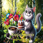 Необычная летняя гиф-открытка Хорошего вечера