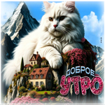 Очаровательная гиф-открытка с котом Доброе утро