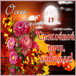 Очаровательная открытка Спокойной ночи, любимая! Осень и любовь