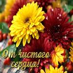 Открытка с цветами От чистого сердца