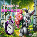 Озорная летняя гиф-открытка Хорошего вечера