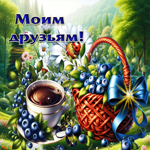 Прекрасная летняя гиф-открытка Моим друзьям