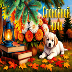 Прекрасная осенняя гиф-открытка Спокойной ночи