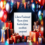 Пусть удача всегда будет на твоей стороне! Гифка с Днем Рождения