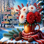 Пусть в холоде будней тебя согревают цветы доброты и любви