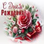 Счастливая и игривая гиф-открытка с розами С Днем Рождения