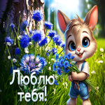 Сияющая летняя гиф-открытка Люблю тебя