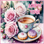 Снежная чарующая гифка Доброе утро