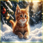 Снежная стильная гифка С субботой