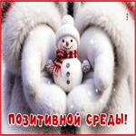 Снежная забавная гифка Позитивной среды