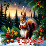 Снежно-сказочная гифка С субботой