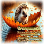 Со вторником! Роняет лист багровый клены