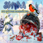 Сочная и сказочная анимационная открытка Зима - это кусочек волшебства