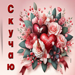 Современная и стильная гиф-открытка с цветами Скучаю