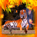 Стильная открытка с тигром Силы, смелости, добра