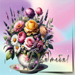 Творческая гифка с цветами Для тебя