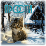 Утешительная гиф-открытка с котенком Прости