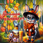 Вдохновляющая и яркая осенняя гифка Большой привет