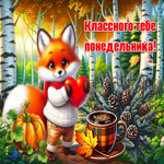 Великолепно-золотая осенняя гифка Классного тебе понедельника