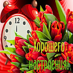 Picture замечательная открытка с тюльпанами хорошего настроения!