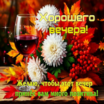 Желаю, чтобы этот вечер принес вам много позитива