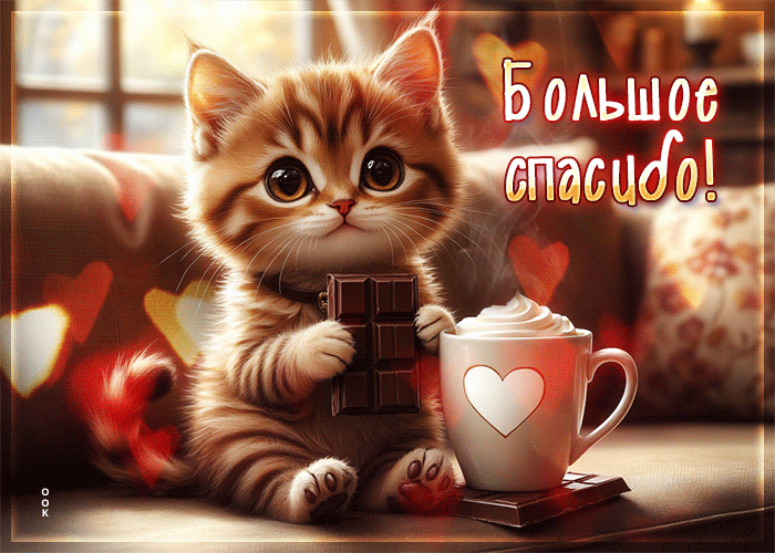 Postcard чарующая гиф-открытка большое спасибо