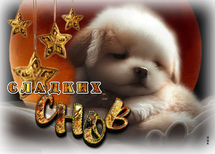 Picture добрая открытка с щеночком сладких снов