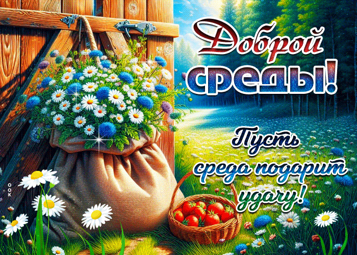 Postcard доброй среды! пусть среда подарит удачу!