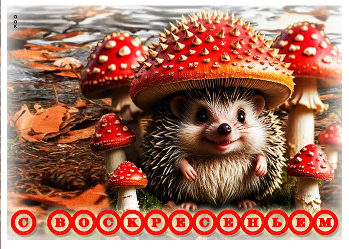 Postcard душевная и вдохновляющая осенняя гифка с воскресеньем