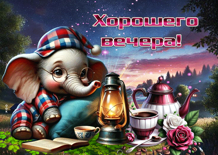 Picture искренная гиф-открытка хорошего вечера!