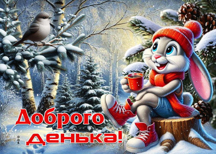 Picture искренняя зимняя гиф-открытка доброго денька