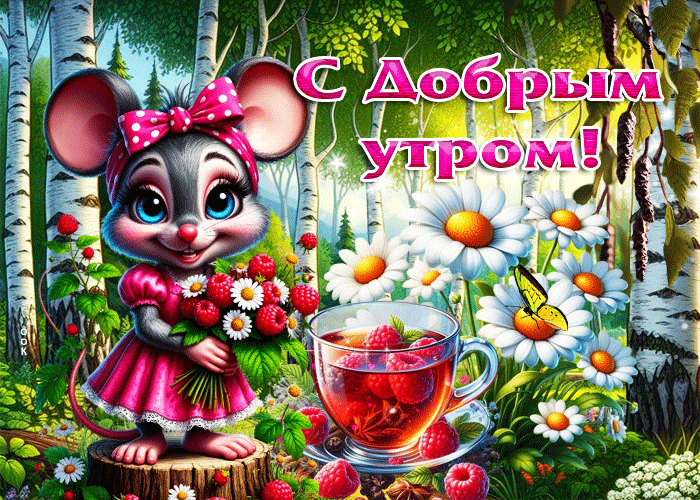 Picture искрящая летняя гиф-открытка с добрым утром