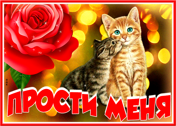 Picture изумительная открытка с котиками прости меня