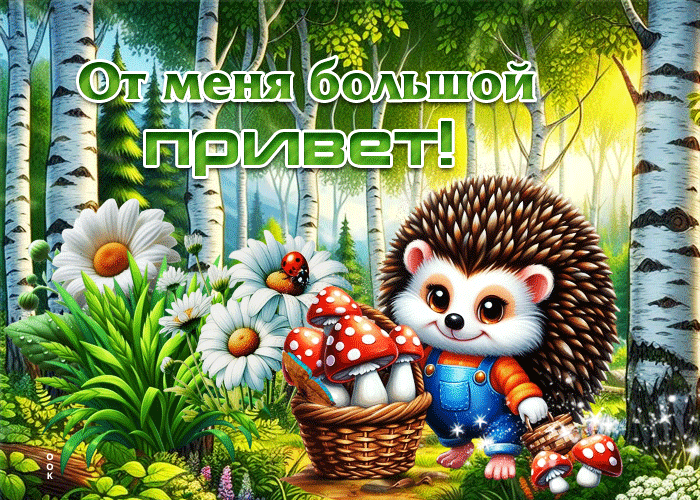 Postcard классная летняя гиф-открытка от меня большой привет