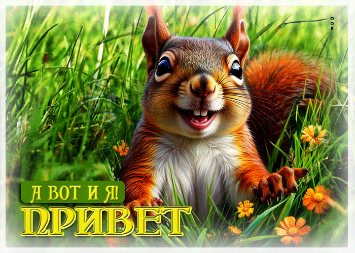 Picture классная открытка а вот и я! привет