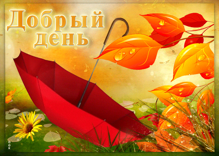 Postcard классная открытка с красным зонтом добрый день!