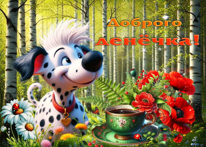 Postcard ласковая мирная летняя гиф-открытка доброго денечка!