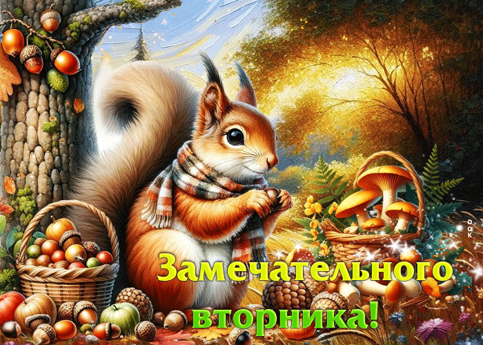 Picture ласково-тёплая осенняя гифка замечательного вторника