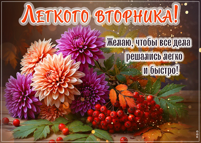 Postcard легкого вторника! желаю, чтобы все дела решались легко