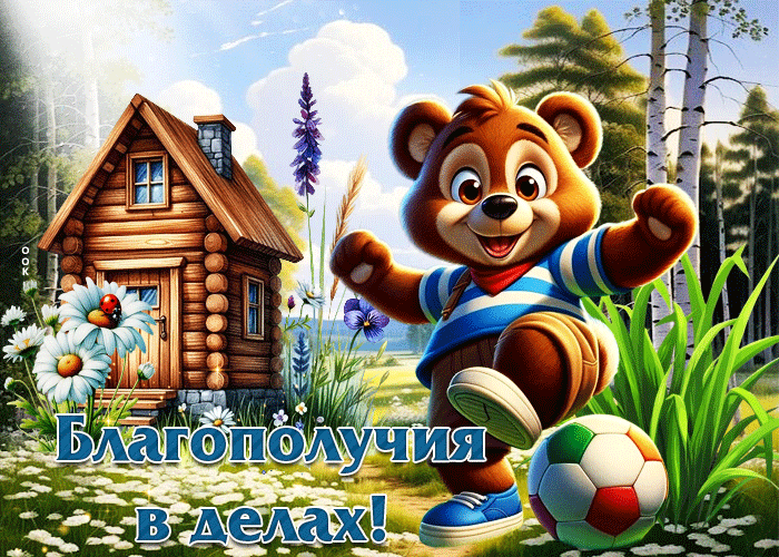 Postcard летняя гиф-открытка благополучия в делах